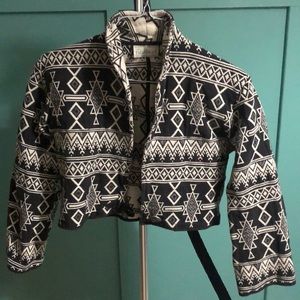 Vintage Aztec print crop jacket